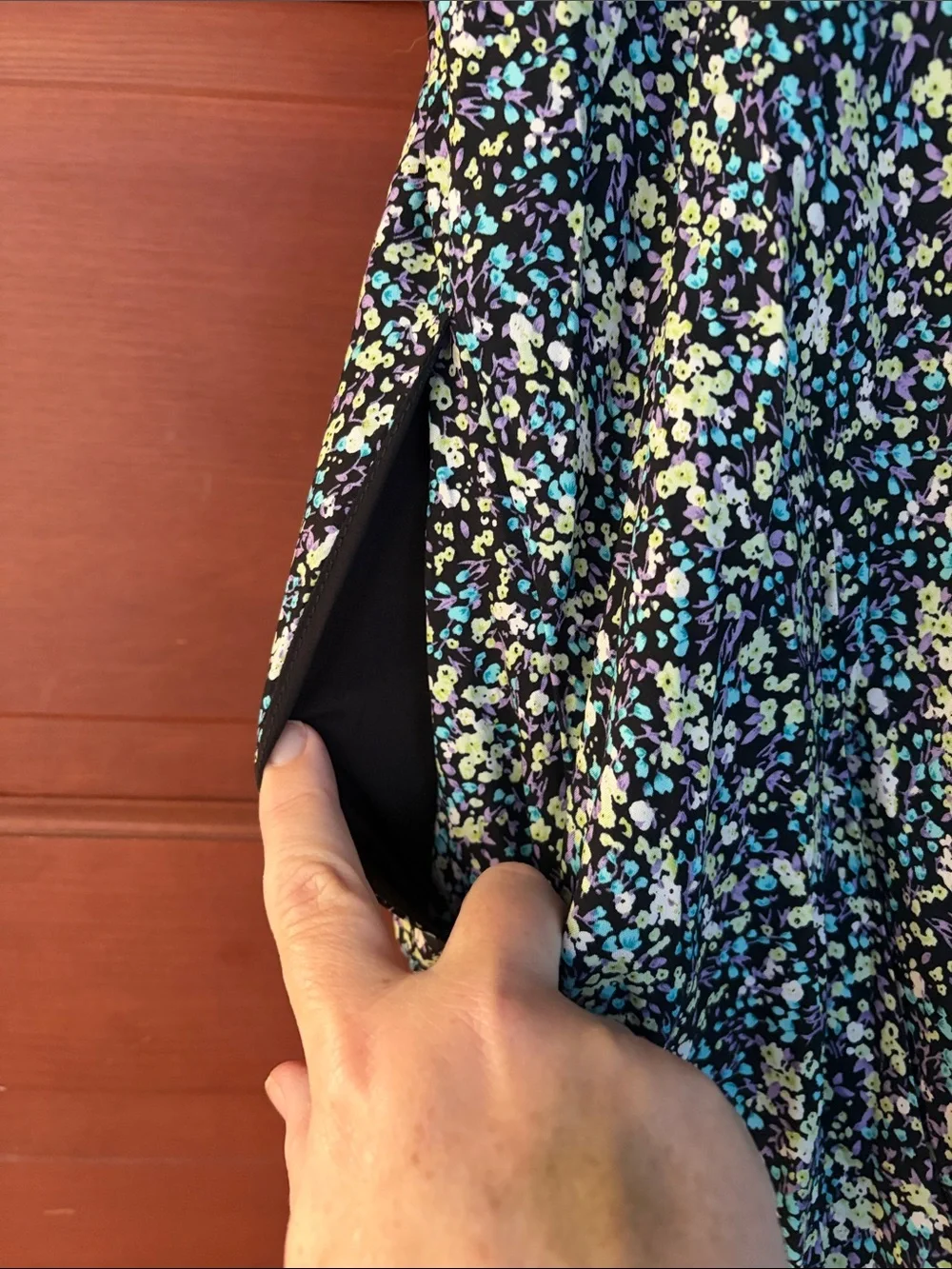 Modcloth Navy Floral Puff-Sleeve Midi Dress - Picture 6 of 7